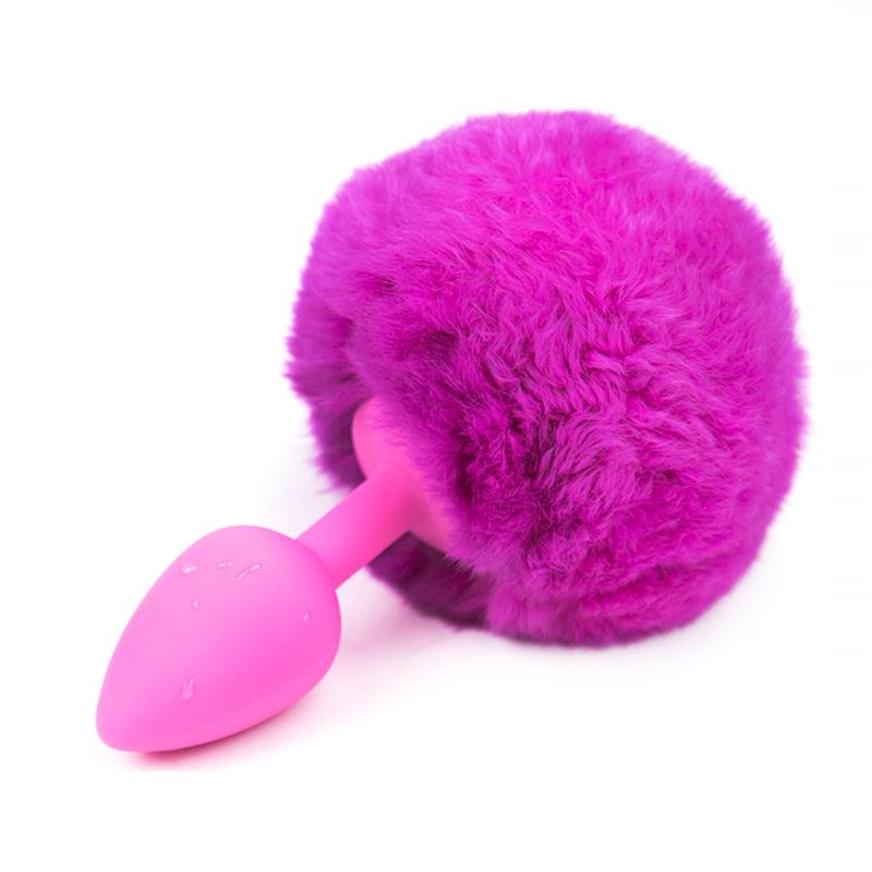 AFTERDARK - PLUG ANAL CON POMPÓN PÚRPURA TALLA S