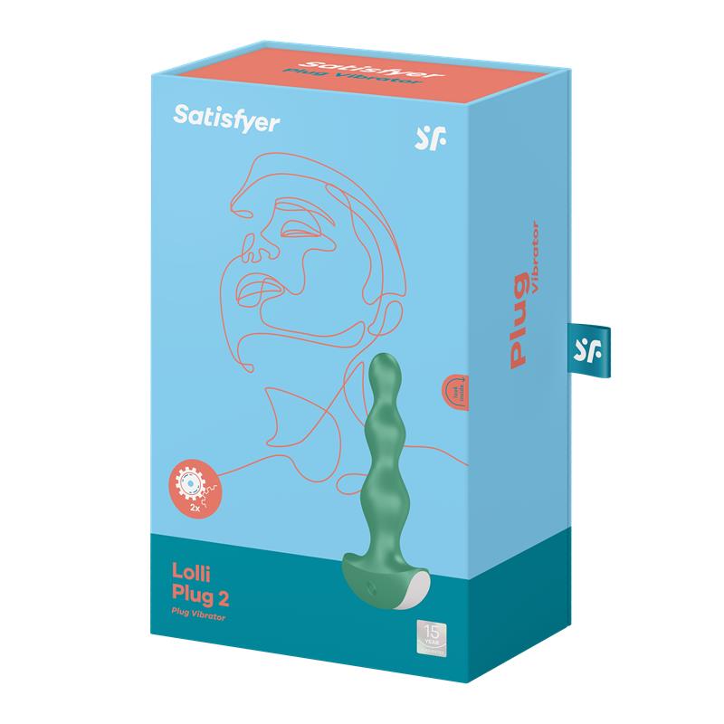 SATISFYER - PLUG ANAL CON VIBRACIÓN LOLLI PLUG 2 VERDE