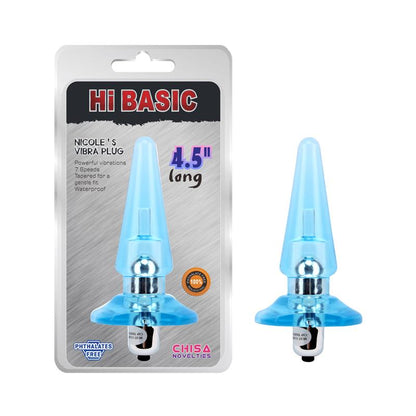 CHISA - PLUG ANAL CON VIBRACION NICOLES 12.5 X 3.2 CM AZUL