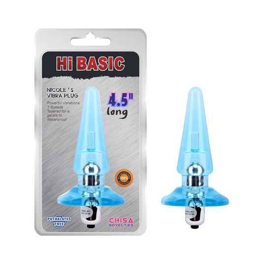 CHISA - PLUG ANAL CON VIBRACION NICOLES 12.5 X 3.2 CM AZUL