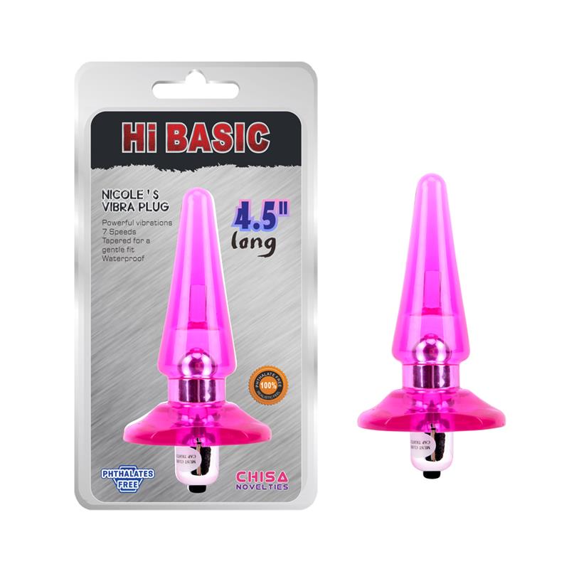 CHISA - PLUG ANAL CON VIBRACION NICOLES 2.5 X 3.2 CM ROSA