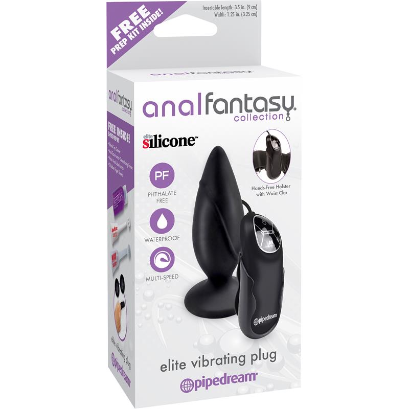 ANAL FANTASY COLLECT. - PLUG ANAL CON VIBRACIÓN Y CONTROL REMOTO NEGRO