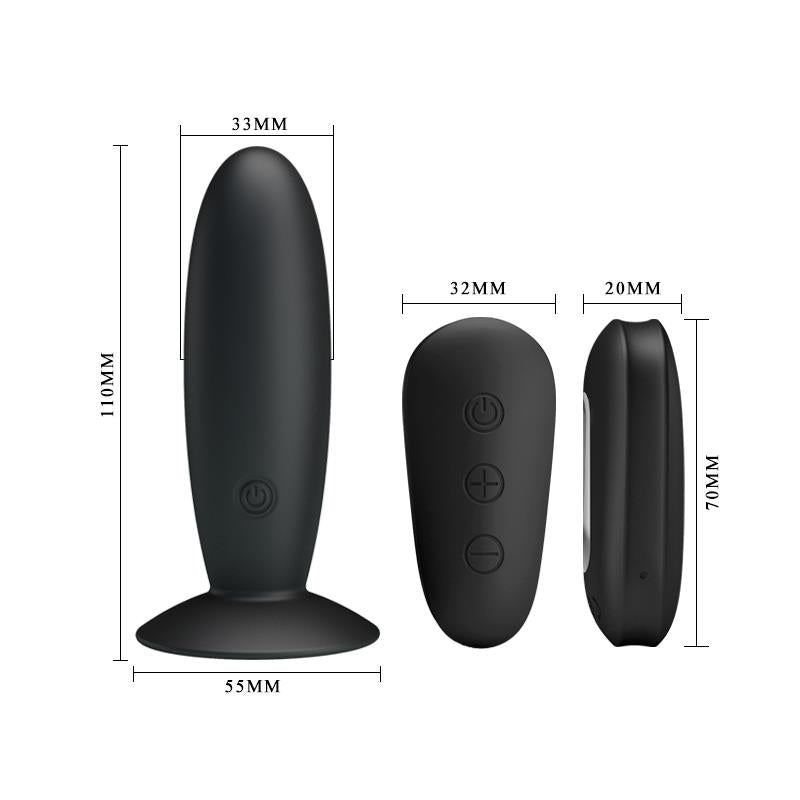 MR PLAY - PLUG ANAL CON VIBRACIÓN Y CONTROL REMOTO USB