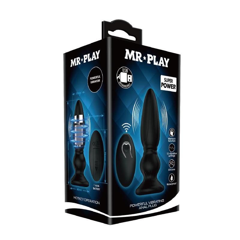 MR PLAY - PLUG ANAL CON VIBRACIÓN Y CONTROL REMOTO