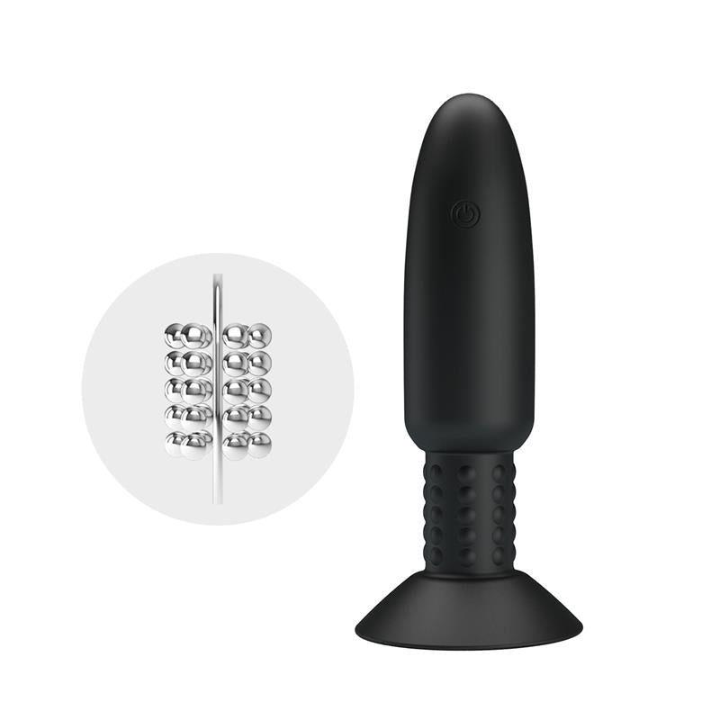 PRETTYLOVE - PLUG ANAL CON VIBRACIÓN Y ROTACIÓN CON CONTROL REMOTO USB