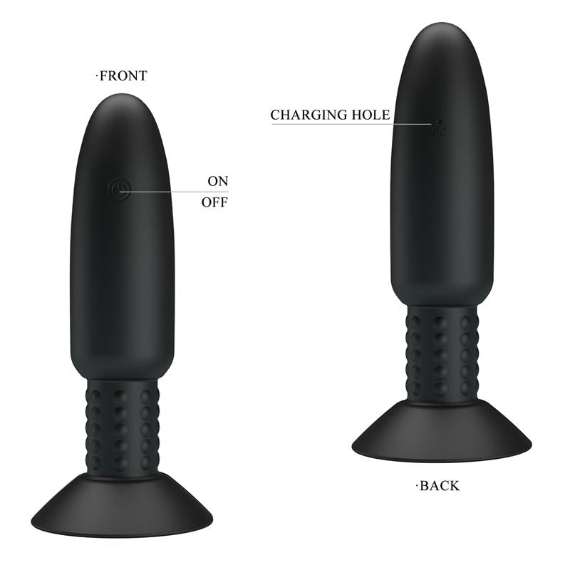 PRETTYLOVE - PLUG ANAL CON VIBRACIÓN Y ROTACIÓN CON CONTROL REMOTO USB