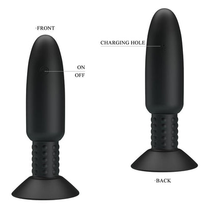 PRETTYLOVE - PLUG ANAL CON VIBRACIÓN Y ROTACIÓN CON CONTROL REMOTO USB