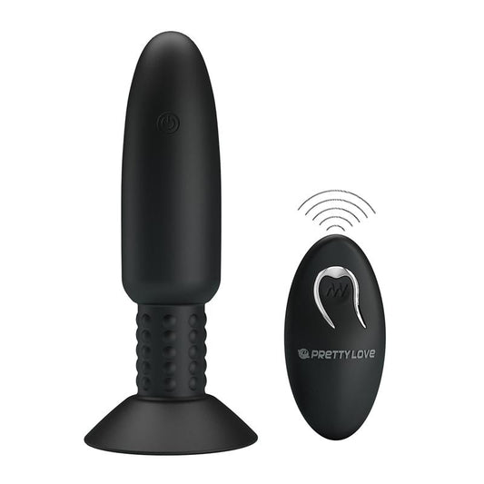PRETTYLOVE - PLUG ANAL CON VIBRACIÓN Y ROTACIÓN CON CONTROL REMOTO USB