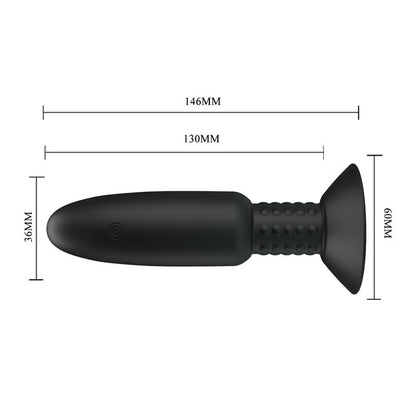 PRETTYLOVE - PLUG ANAL CON VIBRACIÓN Y ROTACIÓN CON CONTROL REMOTO USB
