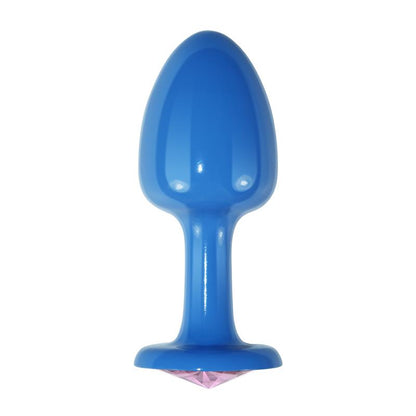 LOVETOY - PLUG ANAL DE METAL AZUL ROSEBUD CON JOYA ROSA