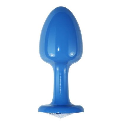 LOVETOY - PLUG ANAL DE METAL AZUL ROSEBUD CON JOYA TRANSPARENTE