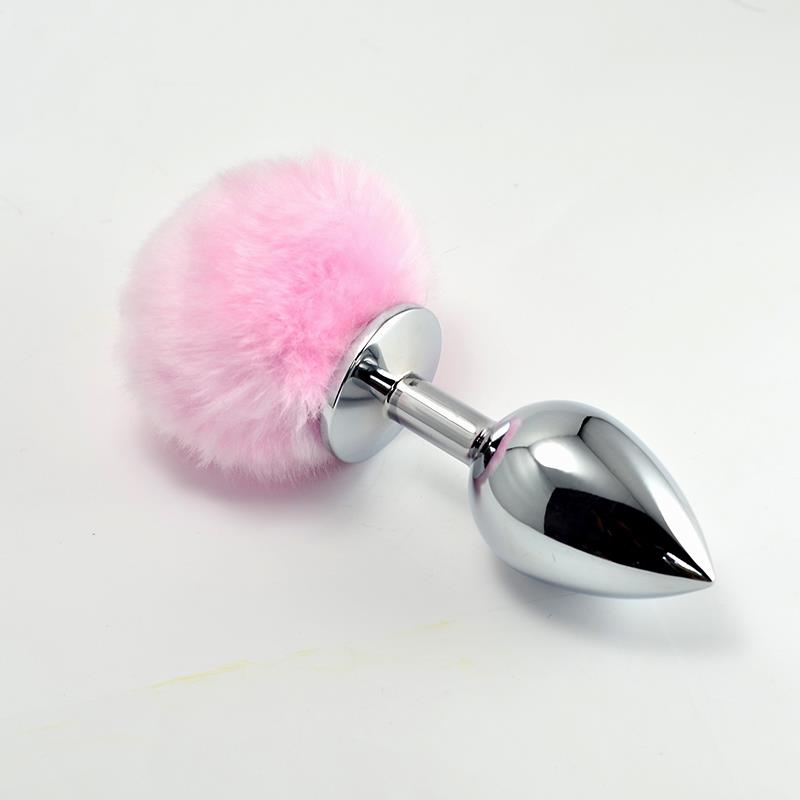 LOVETOY - PLUG ANAL DE METAL CON POMPON ROSA TALLA L