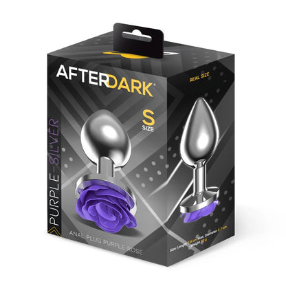 AFTERDARK - PLUG ANAL DE METAL CON ROSA PÚRPURA EN LA BASE TALLA S