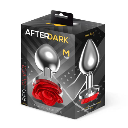 AFTERDARK - PLUG ANAL DE METAL CON ROSA ROJA EN LA BASE TALLA M