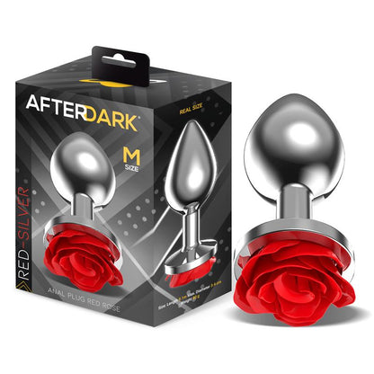 AFTERDARK - PLUG ANAL DE METAL CON ROSA ROJA EN LA BASE TALLA M
