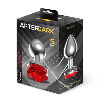 AFTERDARK - PLUG ANAL DE METAL CON ROSA ROJA EN LA BASE TALLA S