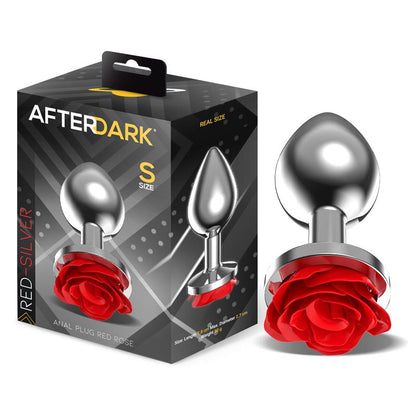 AFTERDARK - PLUG ANAL DE METAL CON ROSA ROJA EN LA BASE TALLA S