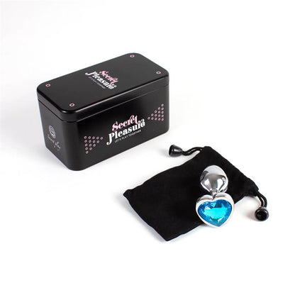 SECRET PLAY - PLUG ANAL DE METAL CORAZÓN AZUL TALLA S