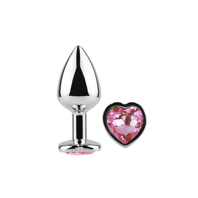 SECRET PLAY - PLUG ANAL DE METAL CORAZÓN FUCHSIA TALLA S