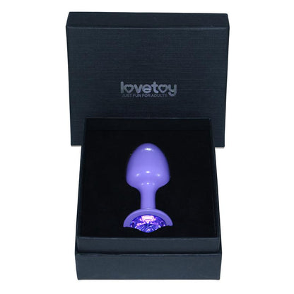 LOVETOY - PLUG ANAL DE METAL PÚRPURA ROSEBUD CON JOYA AZUL