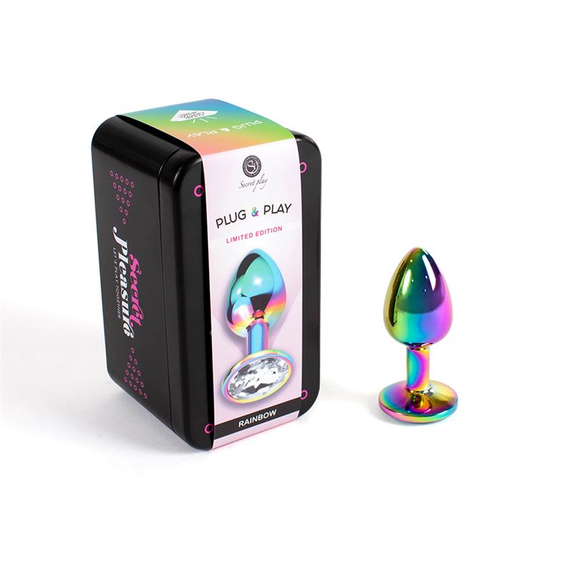 SECRET PLAY - PLUG ANAL DE METAL RAINBOW TALLA S