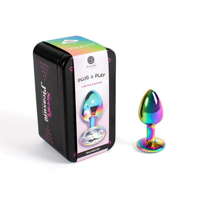 SECRET PLAY - PLUG ANAL DE METAL RAINBOW TALLA S
