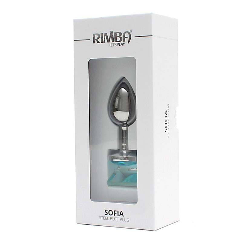 RIMBA TOYS - PLUG ANAL DE METAL SOFIA CON JOYA AZUL