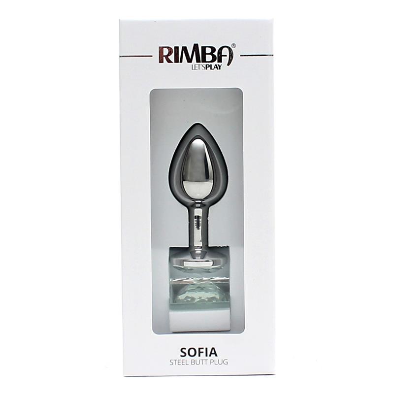 RIMBA TOYS - PLUG ANAL DE METAL SOFIA JOYA TRANSPARENTE