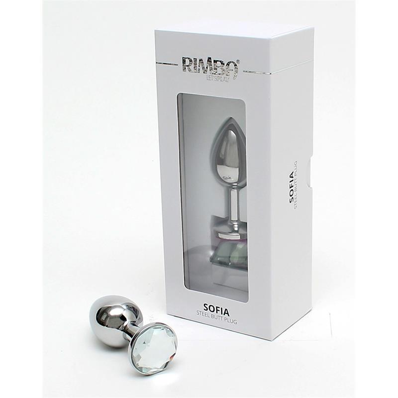 RIMBA TOYS - PLUG ANAL DE METAL SOFIA JOYA TRANSPARENTE