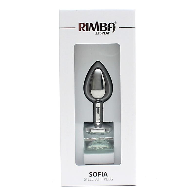 RIMBA TOYS - PLUG ANAL DE METAL SOFIA JOYA TRANSPARENTE