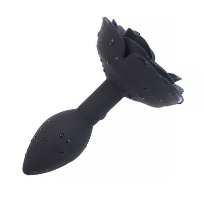 A-GUSTO - PLUG ANAL DE SILICONA CON ROSA NEGRO