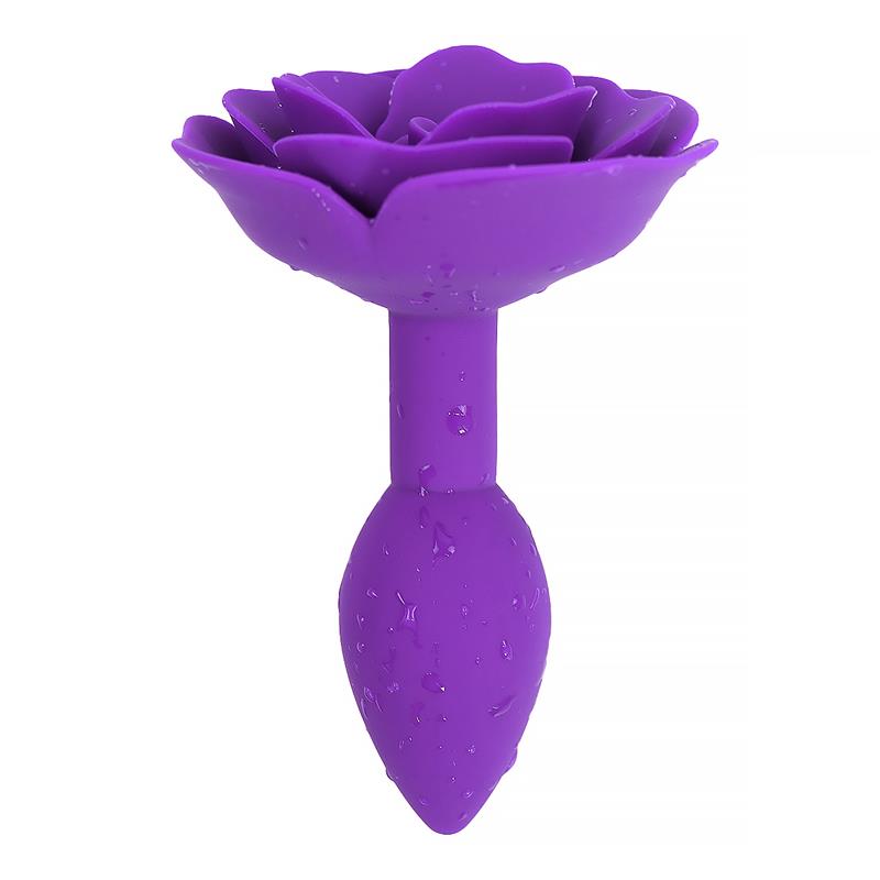 A-GUSTO - PLUG ANAL DE SILICONA CON ROSA PÚRPURA
