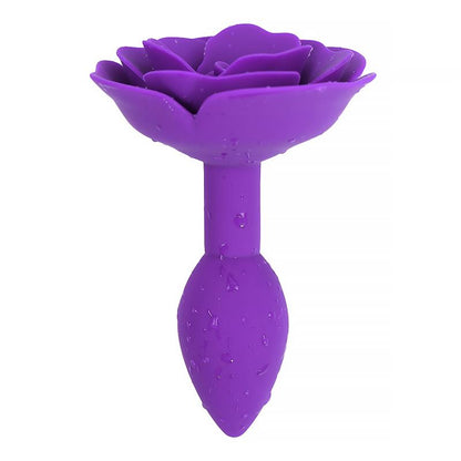 A-GUSTO - PLUG ANAL DE SILICONA CON ROSA PÚRPURA