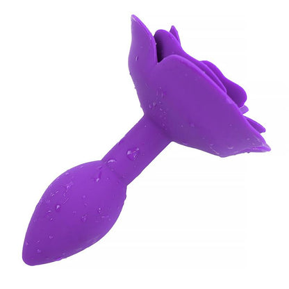 A-GUSTO - PLUG ANAL DE SILICONA CON ROSA PÚRPURA