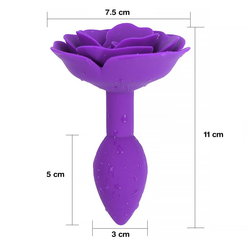 A-GUSTO - PLUG ANAL DE SILICONA CON ROSA PÚRPURA