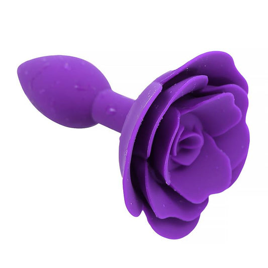 A-GUSTO - PLUG ANAL DE SILICONA CON ROSA PÚRPURA