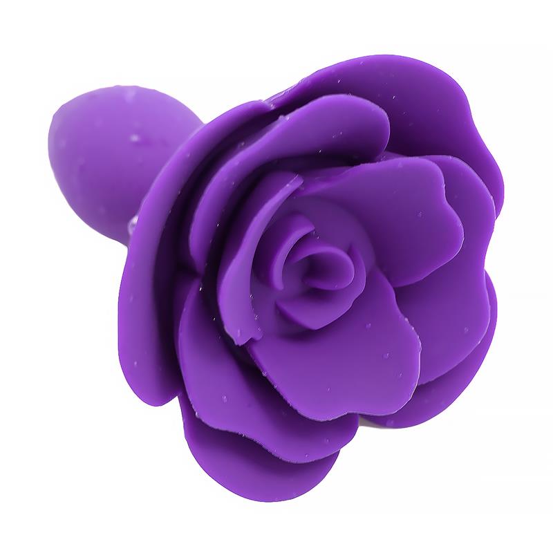 A-GUSTO - PLUG ANAL DE SILICONA CON ROSA PÚRPURA