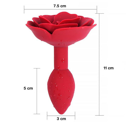 A-GUSTO - PLUG ANAL DE SILICONA CON ROSA ROJO