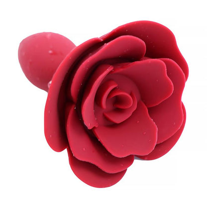 A-GUSTO - PLUG ANAL DE SILICONA CON ROSA ROJO