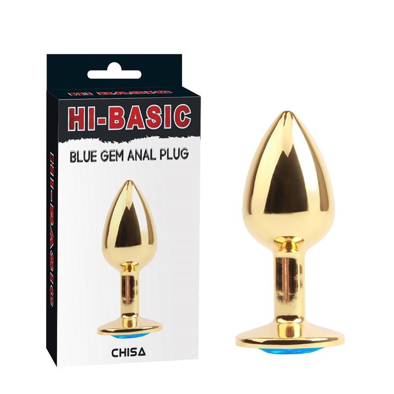CHISA - PLUG ANAL DORADO CON GEMA AZUL