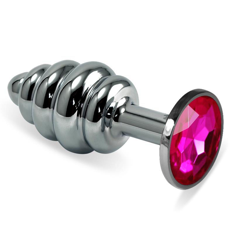 LOVETOY - PLUG ANAL EN ESPIRAL ROSEBUD CON JOYA FUCHSIA