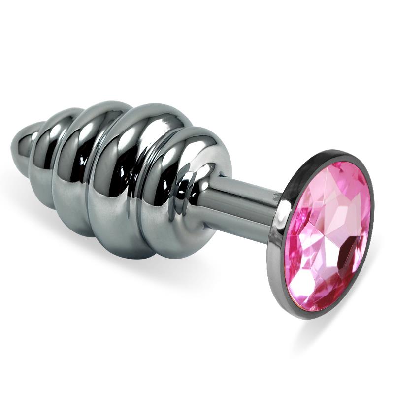 LOVETOY - PLUG ANAL EN ESPIRAL ROSEBUD CON JOYA ROSA