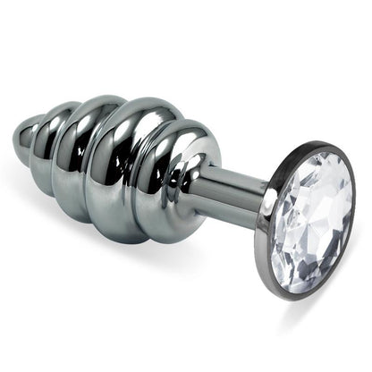 LOVETOY - PLUG ANAL EN ESPIRAL ROSEBUD CON JOYA TRANSPARENTE