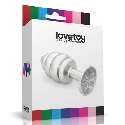 LOVETOY - PLUG ANAL EN ESPIRAL ROSEBUD CON JOYA TRANSPARENTE