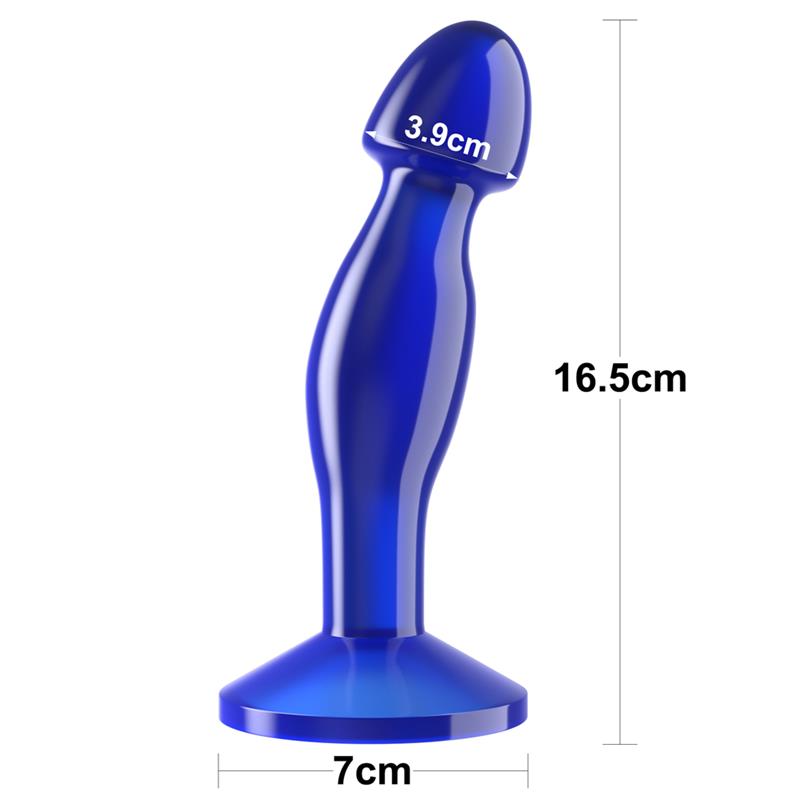 LOVETOY - PLUG ANAL FLAWLESS AZUL TRANSPARENTE 6.5