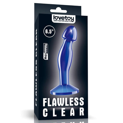 LOVETOY - PLUG ANAL FLAWLESS AZUL TRANSPARENTE 6.5