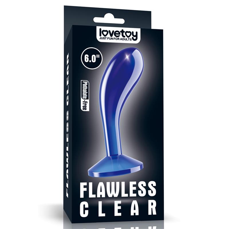 LOVETOY - PLUG ANAL FLAWLESS AZUL TRANSPARENTE 6