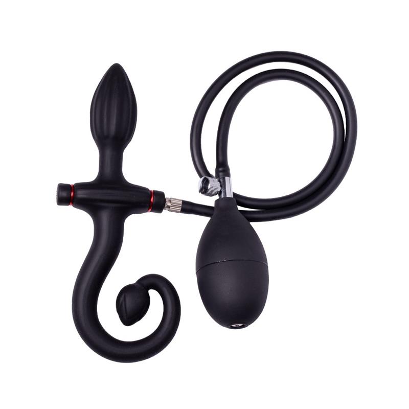 LATEX PLAY - PLUG ANAL INFLABLE CON BOMBA NEGRO