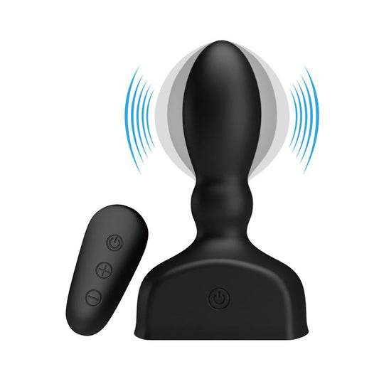 MR PLAY - PLUG ANAL HINCHABLE NEGRO CONTROL REMOTO