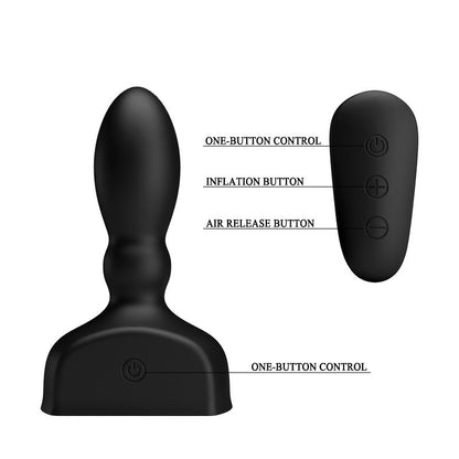 MR PLAY - PLUG ANAL HINCHABLE NEGRO CONTROL REMOTO